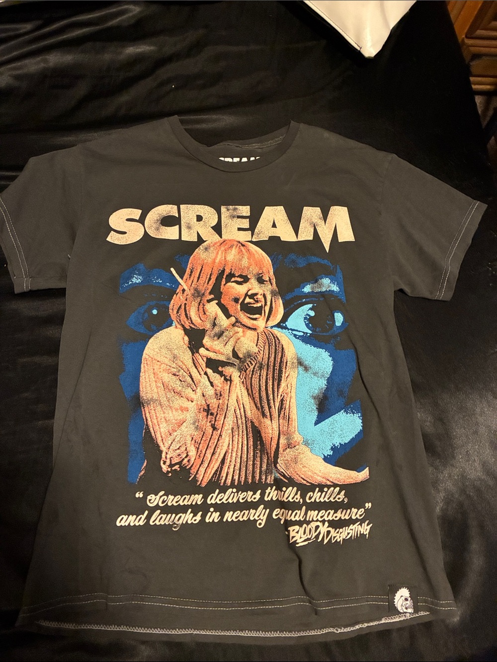 Black 'Scream' Graphic Short Sleeve Tee